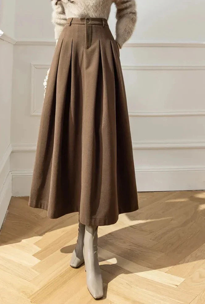 Alberte | Damens Elegant Vinter A-Line Nederdel