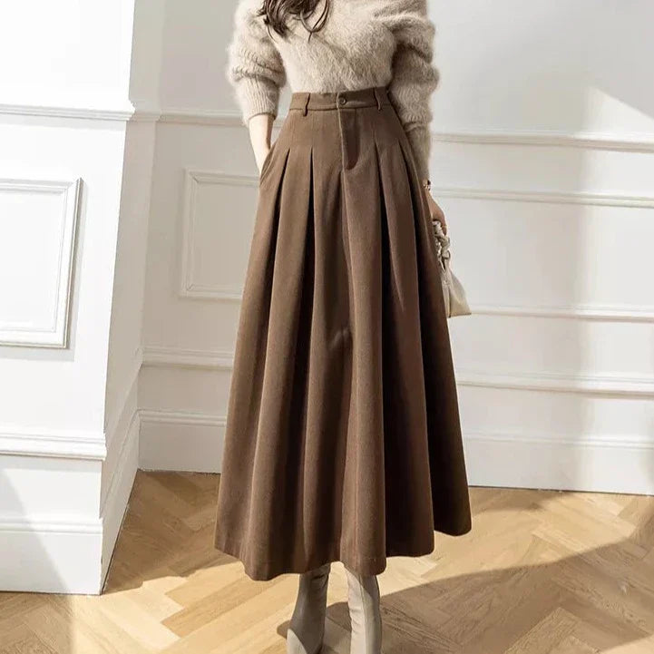 Alberte | Damens Elegant Vinter A-Line Nederdel