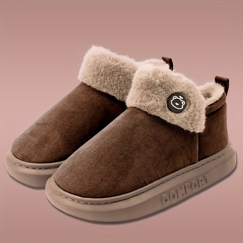 Alette | Dame Hyggelige Tøfler med Pelsfor og Slip-On Design