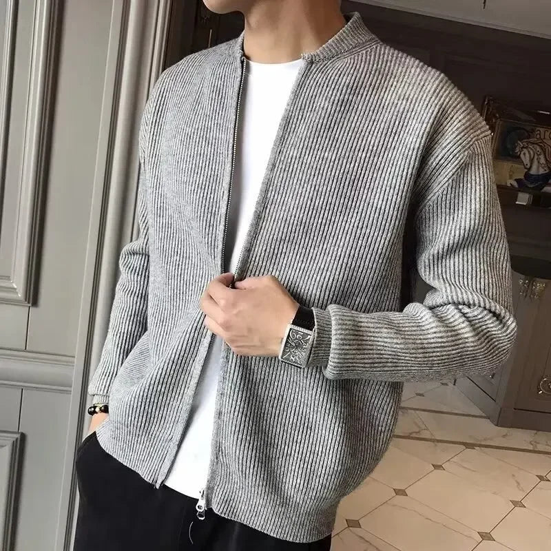 Anders | Mænds Ribstrikket Zip Cardigan
