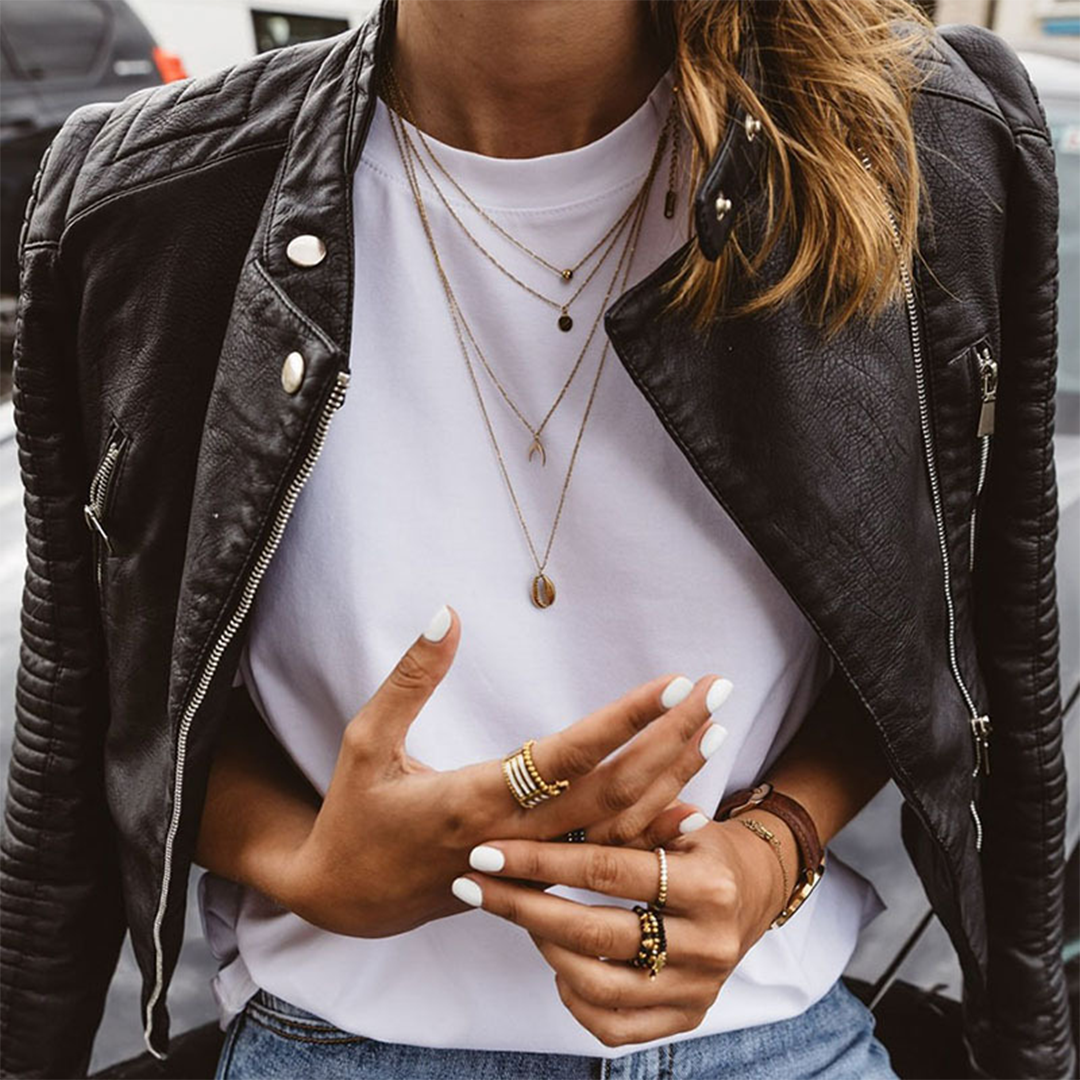 Abelone | Casual Bikerstil Jakke med Lynlås til Damer