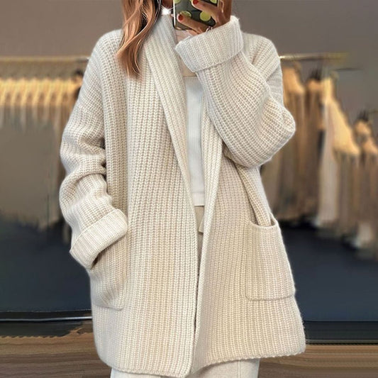 Alberte | Kvinders Vinter Oversize Strikcardigan