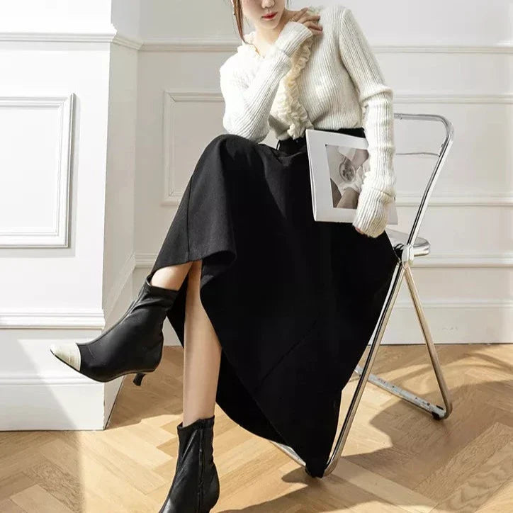 Alberte | Damens Elegant Vinter A-Line Nederdel