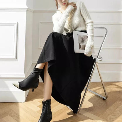 Alberte | Damens Elegant Vinter A-Line Nederdel
