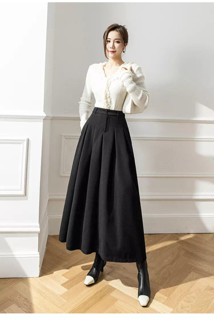 Alberte | Damens Elegant Vinter A-Line Nederdel