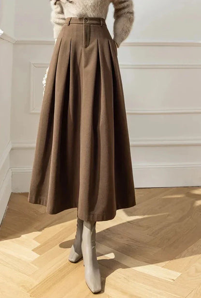 Alberte | Damens Elegant Vinter A-Line Nederdel