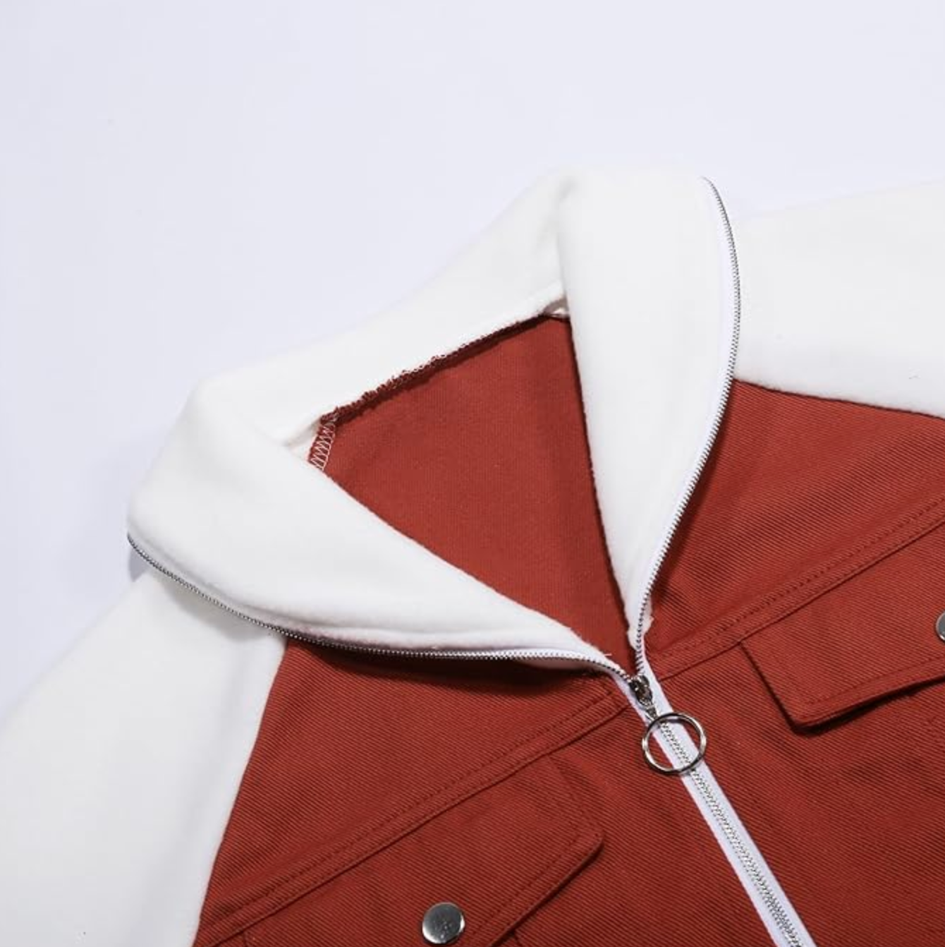 Agnes | Dame Casual Denim- og Strikket Zip-up Jakke