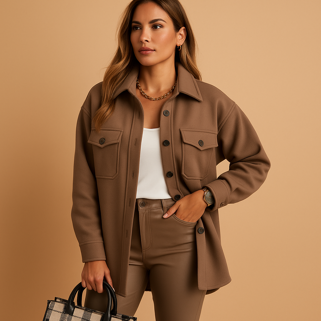 Birthe | Kvinders Casual Skjortejakke med Knapper