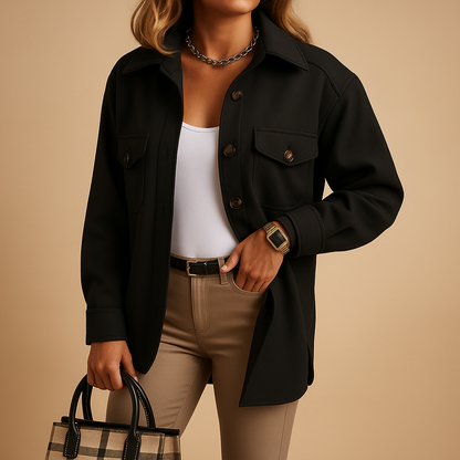 Birthe | Kvinders Casual Skjortejakke med Knapper