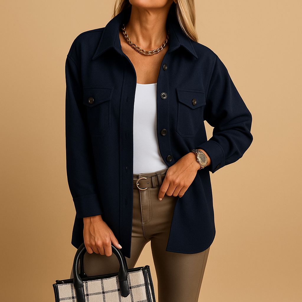 Birthe | Kvinders Casual Skjortejakke med Knapper