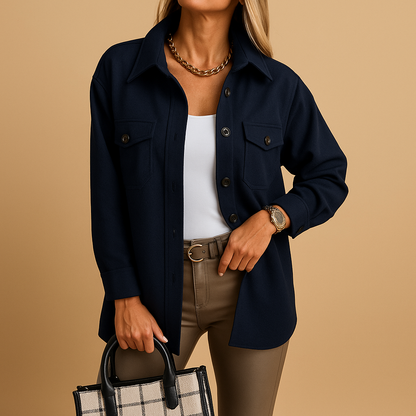 Birthe | Kvinders Casual Skjortejakke med Knapper