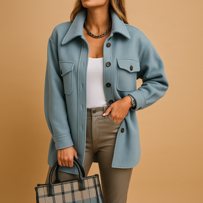 Birthe | Kvinders Casual Skjortejakke med Knapper