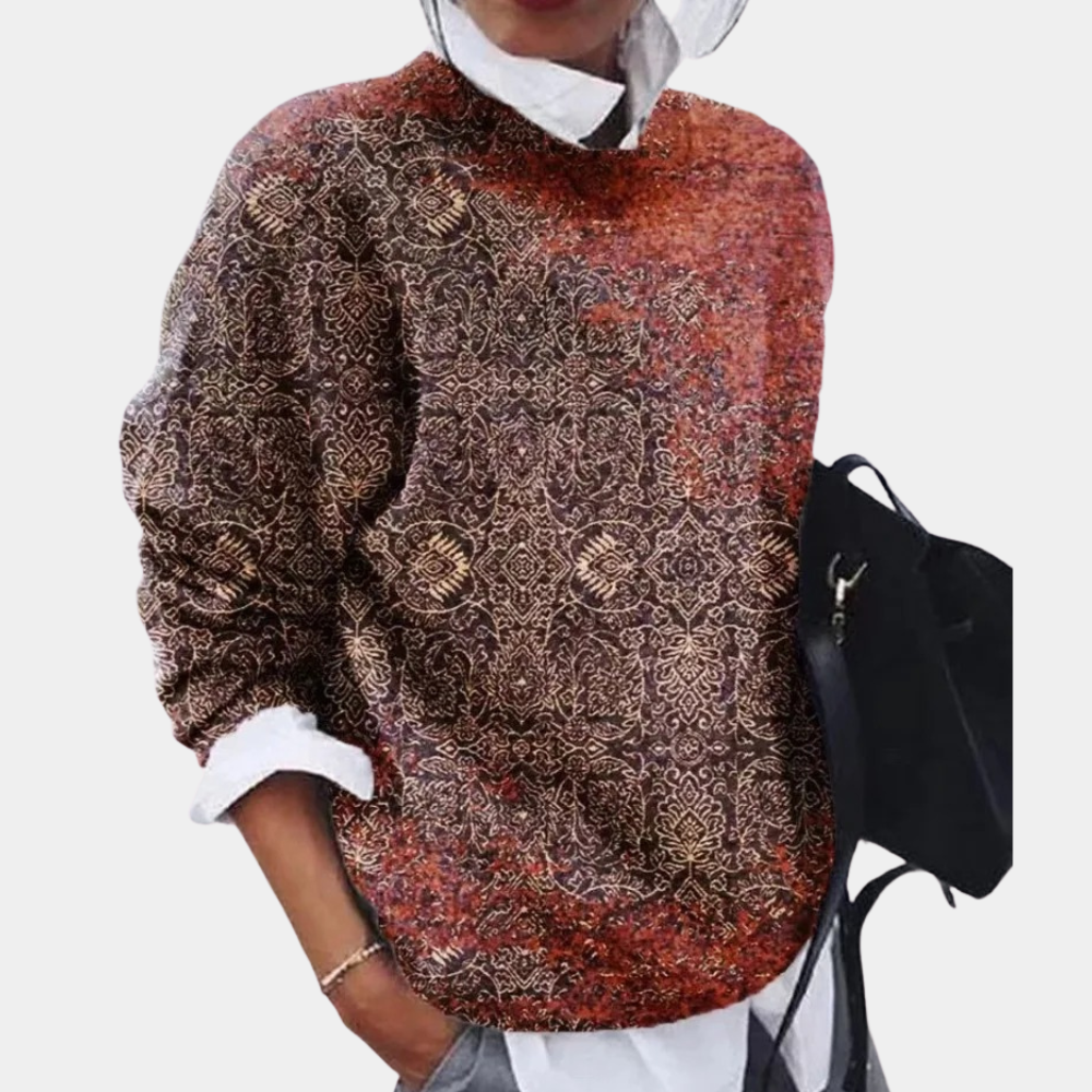 Trine | Dame Sweatshirt med Abstrakt Geometrisk Print