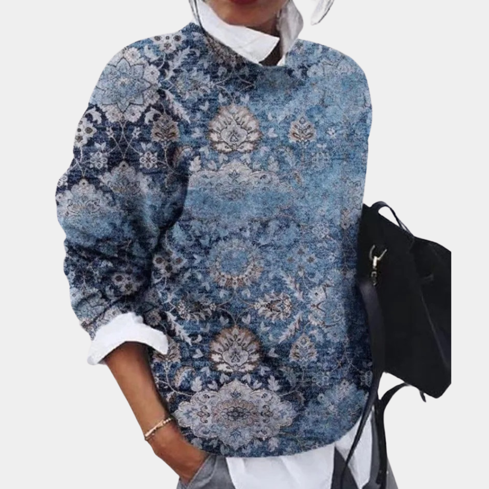 Trine | Dame Sweatshirt med Abstrakt Geometrisk Print