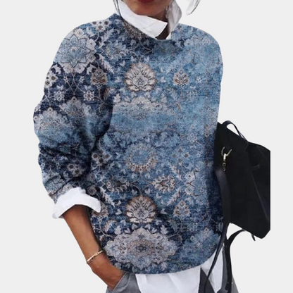 Trine | Dame Sweatshirt med Abstrakt Geometrisk Print