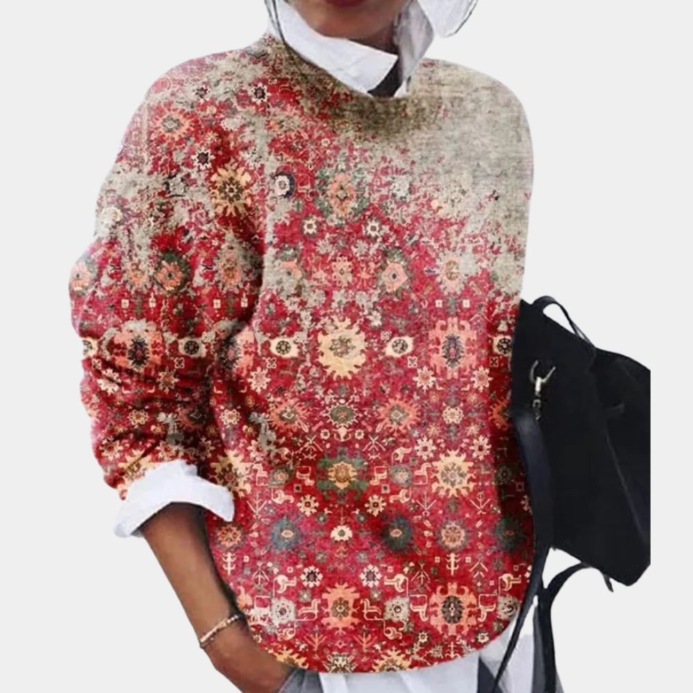 Trine | Dame Sweatshirt med Abstrakt Geometrisk Print