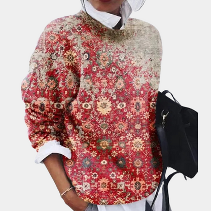 Trine | Dame Sweatshirt med Abstrakt Geometrisk Print