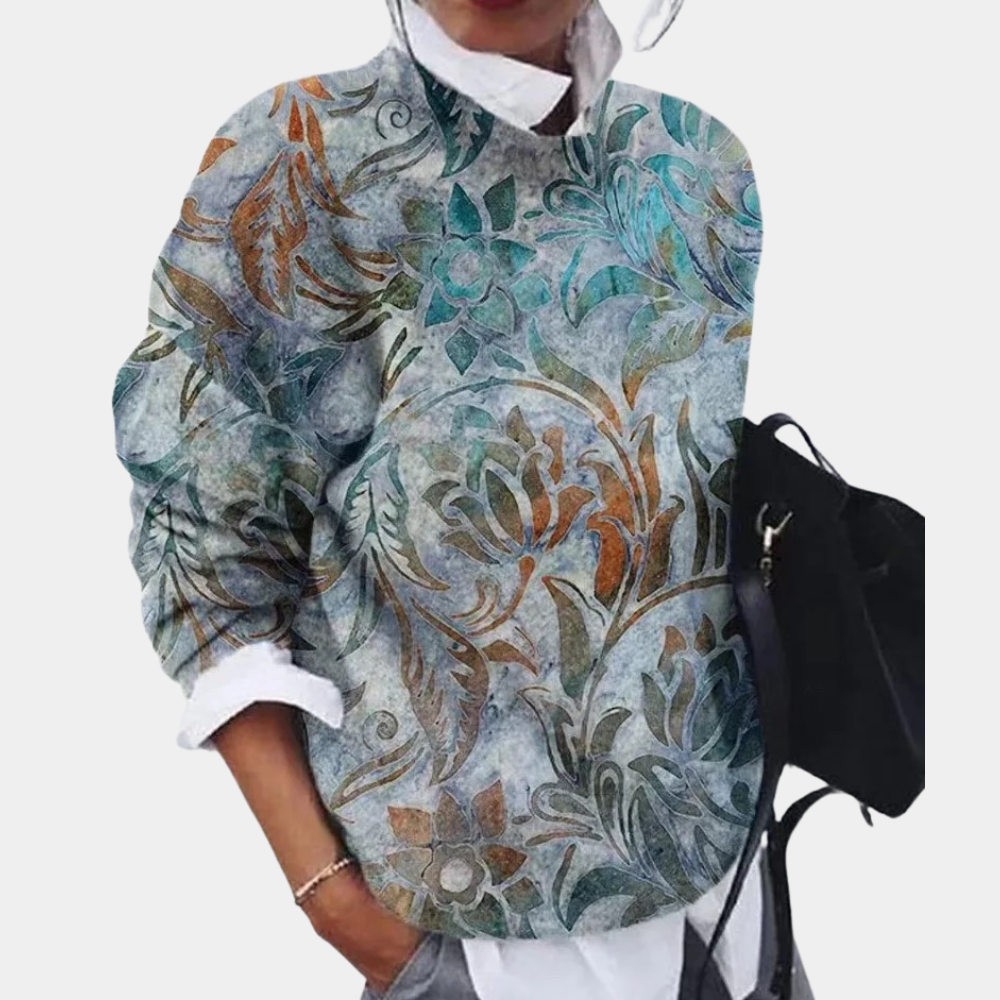 Trine | Dame Sweatshirt med Abstrakt Geometrisk Print