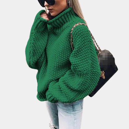 Vibeke | Dame Oversized Rullekrave Striktrøje