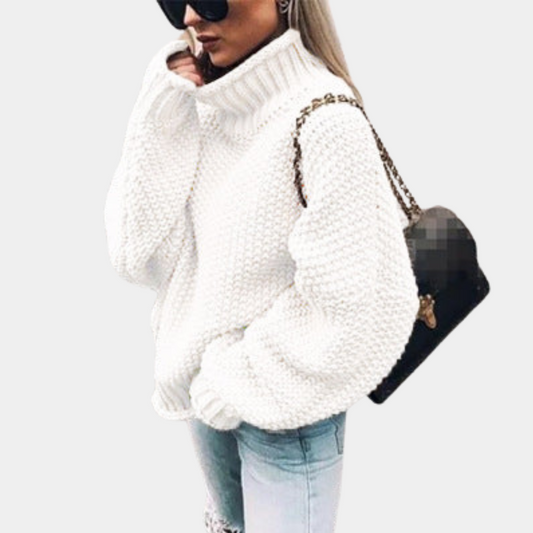 Vibeke | Dame Oversized Rullekrave Striktrøje