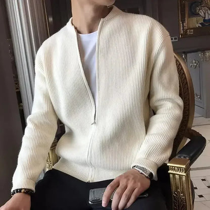 Anders | Mænds Ribstrikket Zip Cardigan