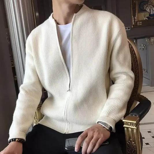Anders | Mænds Ribstrikket Zip Cardigan
