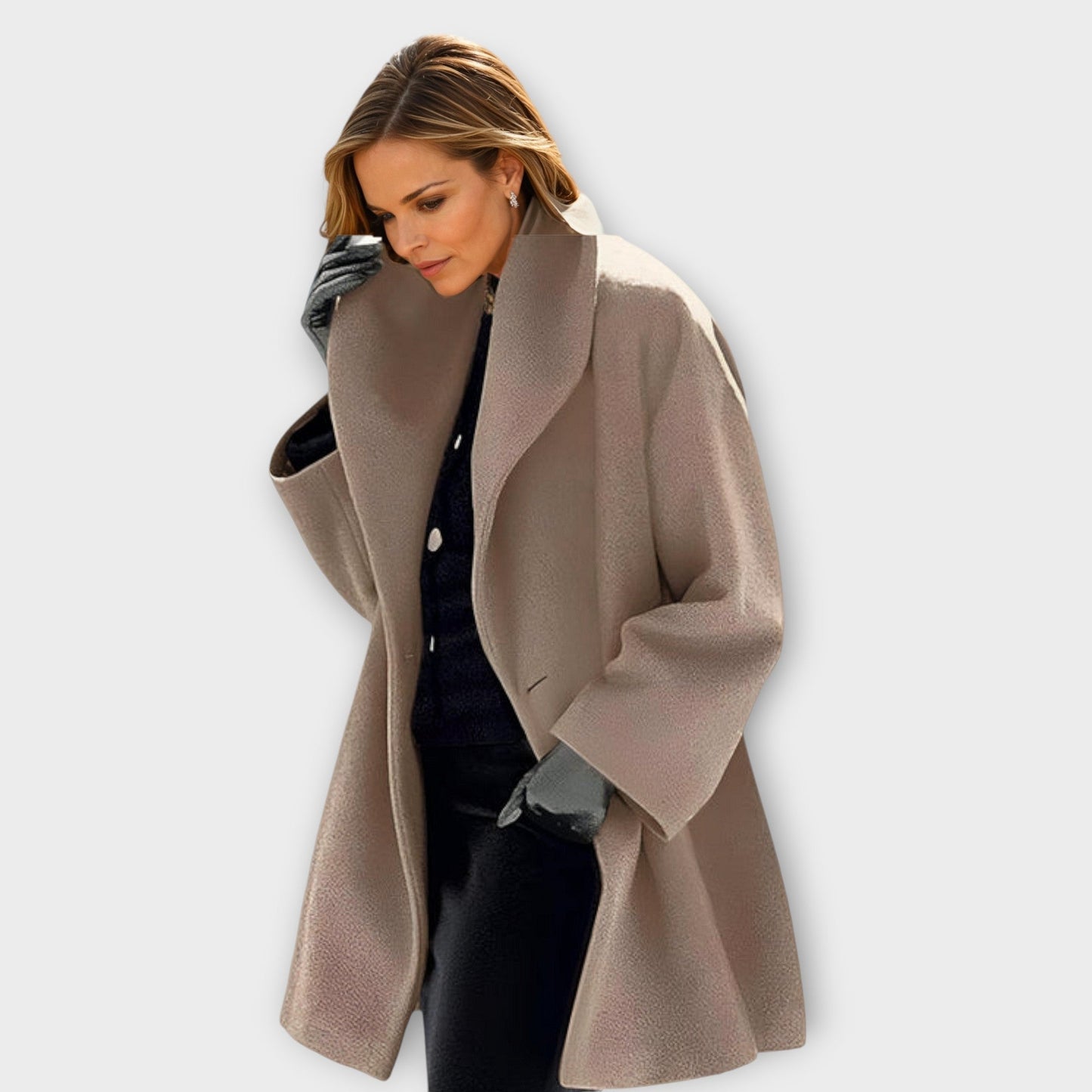Olivia | Oversized Vinterfrakke med Bred Krave til Damer