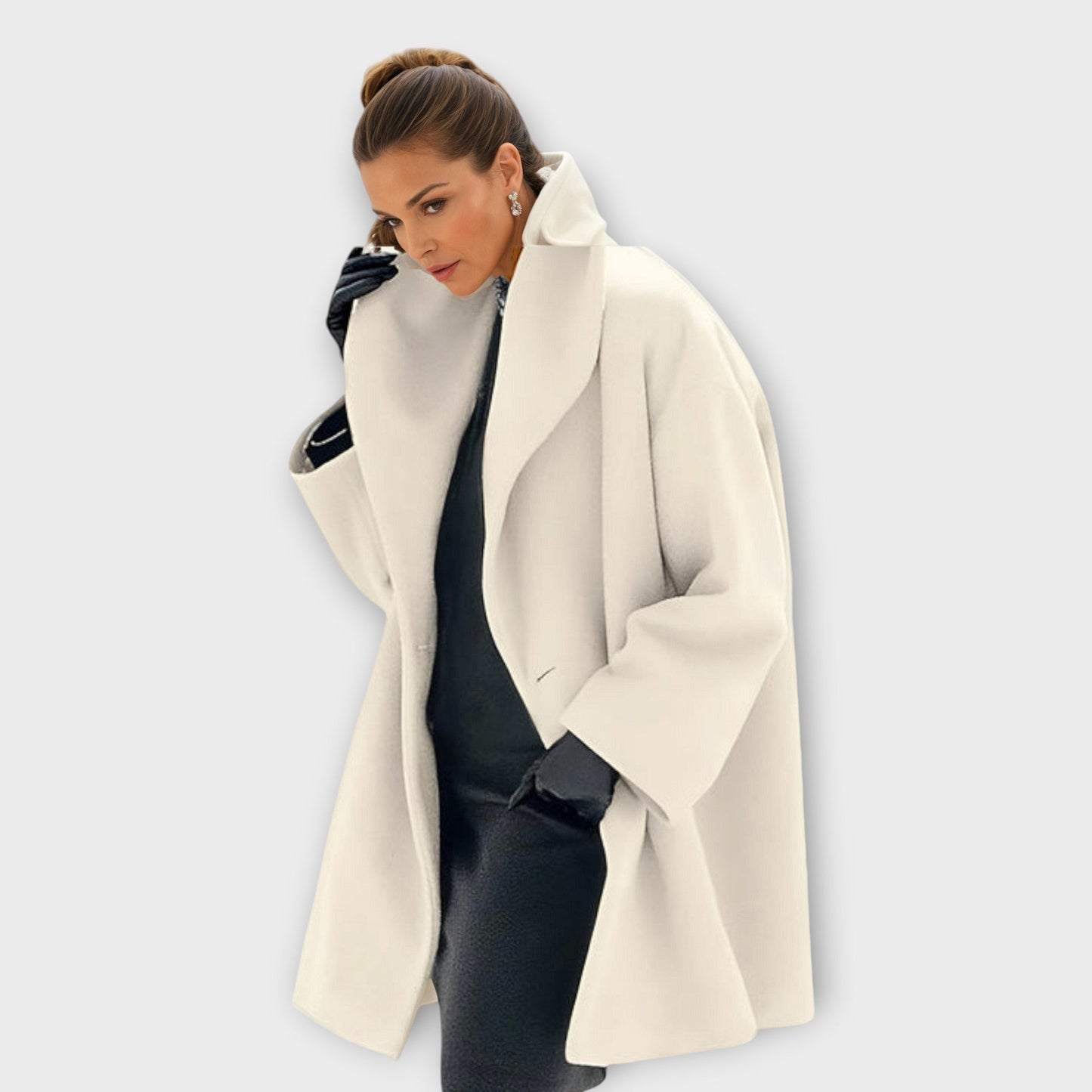 Olivia | Oversized Vinterfrakke med Bred Krave til Damer