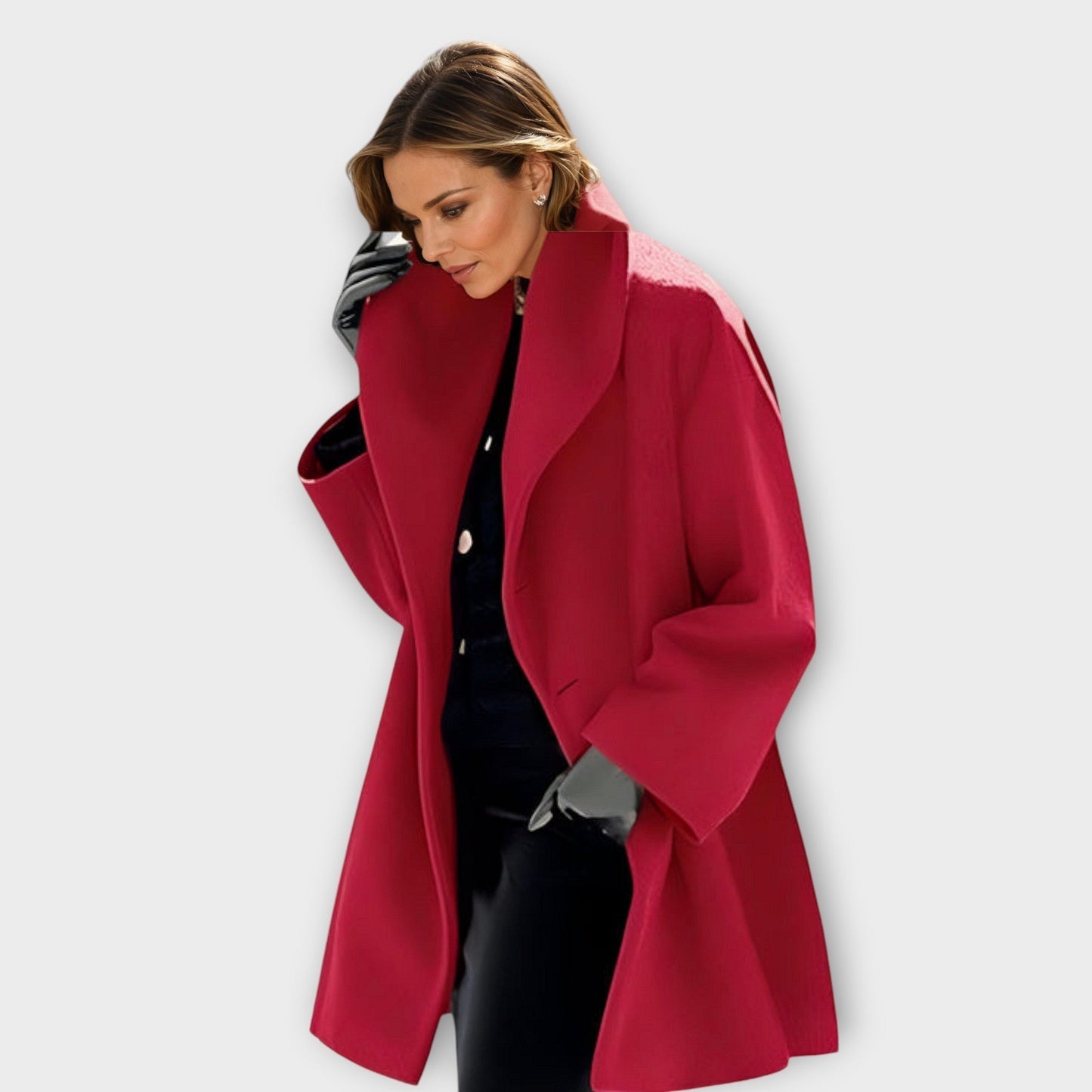 Olivia | Oversized Vinterfrakke med Bred Krave til Damer