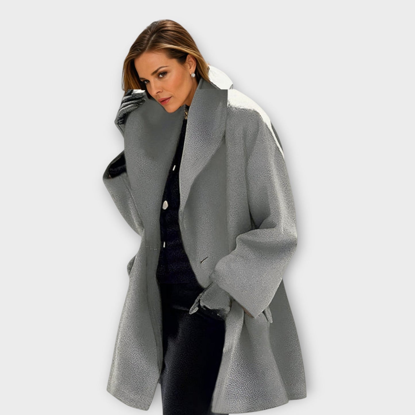 Olivia | Oversized Vinterfrakke med Bred Krave til Damer